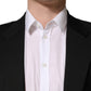 Black Polyester 2 Buttons Men Suit Jacket