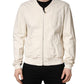 Off White Cotton FullZip Denim Blouson Jacket