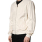 Off White Cotton FullZip Denim Blouson Jacket