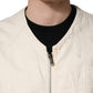 Off White Cotton FullZip Denim Blouson Jacket