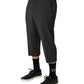 Dark Gray Wool Cropped Chino Trouser Pants