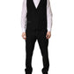 Black Wool Silk Saxophone Slim Fit 3Pc Suit
