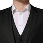 Black Wool Slim Fit Formal 3 Piece Men Suit