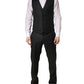 Black Wool Slim Fit Formal 3 Piece Men Suit