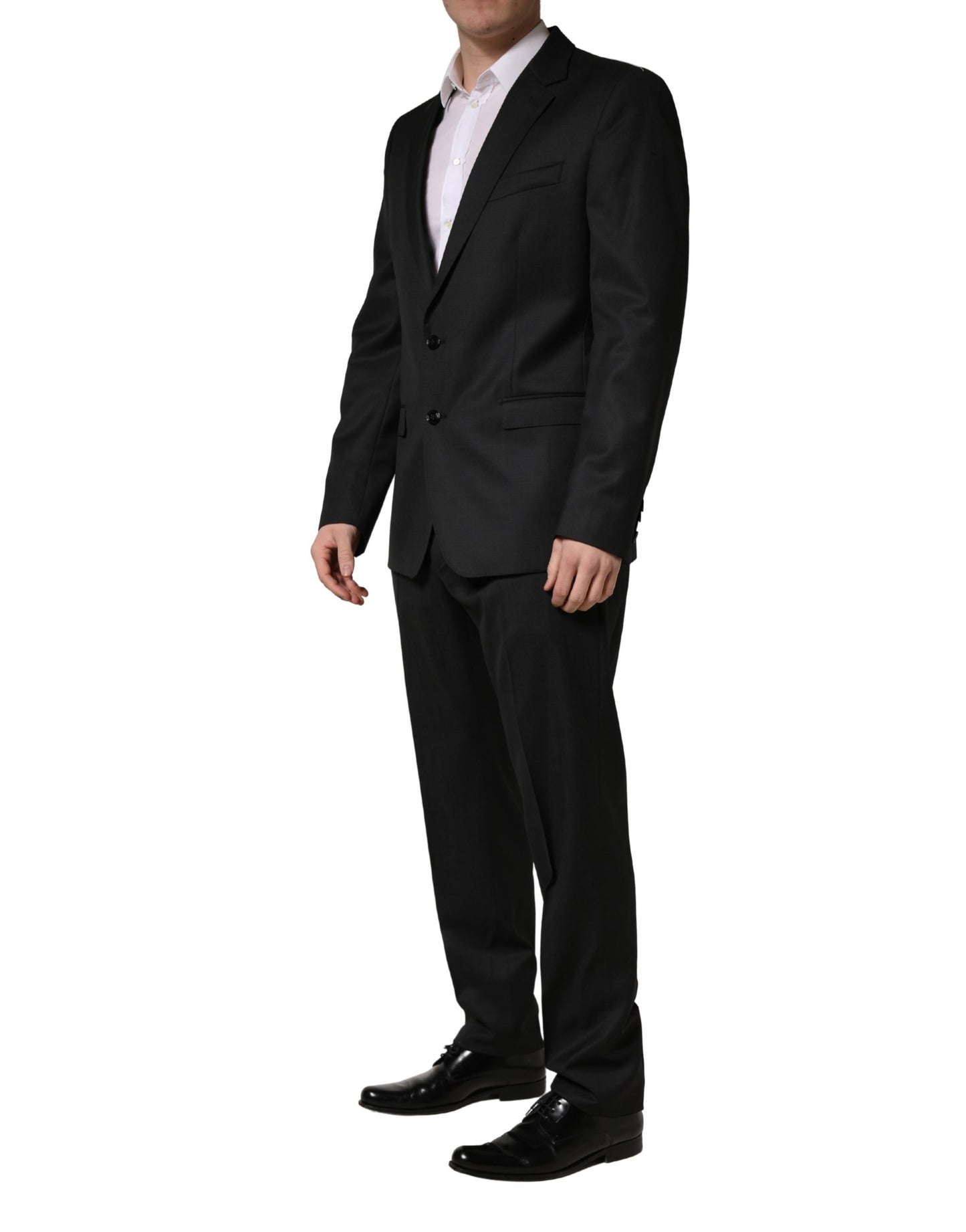 Black Wool 2 Buttons Formal 2 Piece Suit