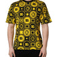 Yellow Black Logo Geometric Pattern T-shirt