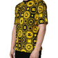 Yellow Black Logo Geometric Pattern T-shirt