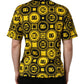 Yellow Black Logo Geometric Pattern T-shirt