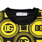 Yellow Black Logo Geometric Pattern T-shirt