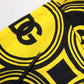 Yellow Black Logo Geometric Pattern T-shirt