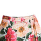 Multicolor Floral High Waist Cropped Pants