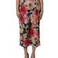 Multicolor Floral High Waist Cropped Pants