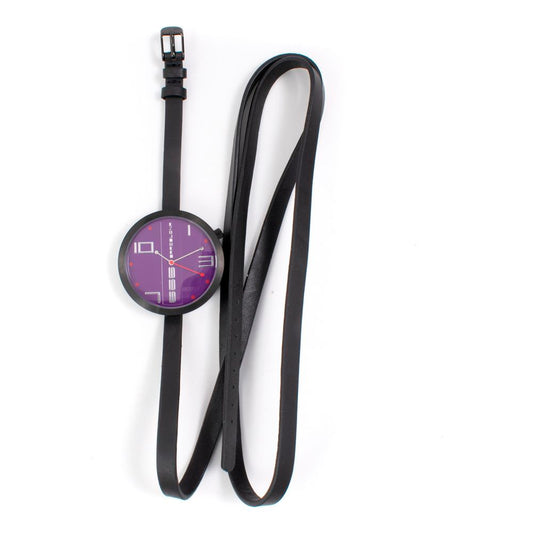Black Leather Dress Watch