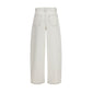 White Cotton High-Waisted Jean