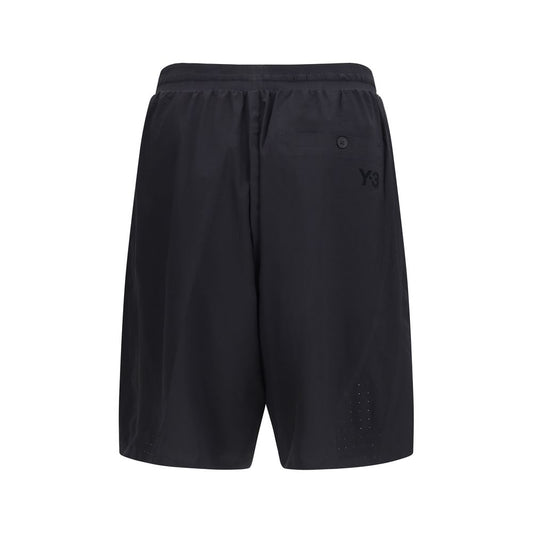 Black Polyester Bermuda Shorts