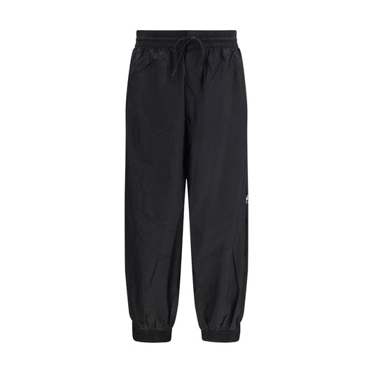 Black Nylon Casual Pants