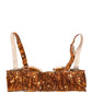 Gold Sequined Nyon Balconnet Bra Underwear