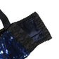 Blue Sequined Nyon Balconnet Bra Underwear