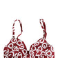 Red Logo Monogram Cotton Soft Cup Bra Underwear