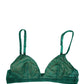 Green Nylon Stretch Soft Cup Brassiere Underwear
