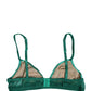 Green Nylon Stretch Soft Cup Brassiere Underwear