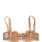 Beige Lace Mesh Underwire Balconnet Bra Underwear