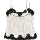 White Polka Dot Lace-Trimmed Camisole Top Underwear