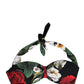 Black Floral Padded Halter Bikini Top Swimwear