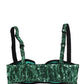 Green Sequined Nyon Balconnet Bra Underwear