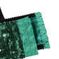 Green Sequined Nyon Balconnet Bra Underwear