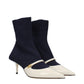 Blue Fabric Ankle Boots