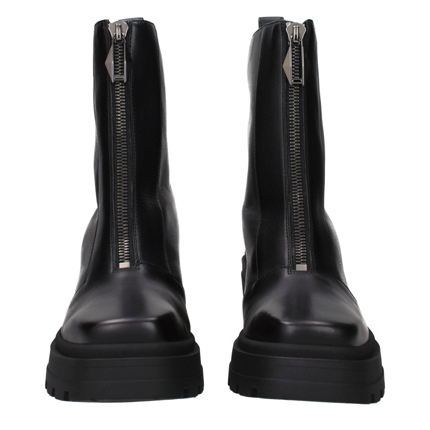 Black Leather Ankle Boots