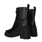 Black Leather Ankle Boots
