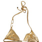 Gold-Tone Triangle Bikini Top DG Logo Swimwear