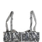 Silver Sequined Nyon Balconnet Bra Underwear