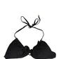 Black Padded Triangle Halter Bikini Top Swimwear