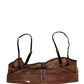 Brown DG Logo Nylon Mesh Balconette Bra Underwear