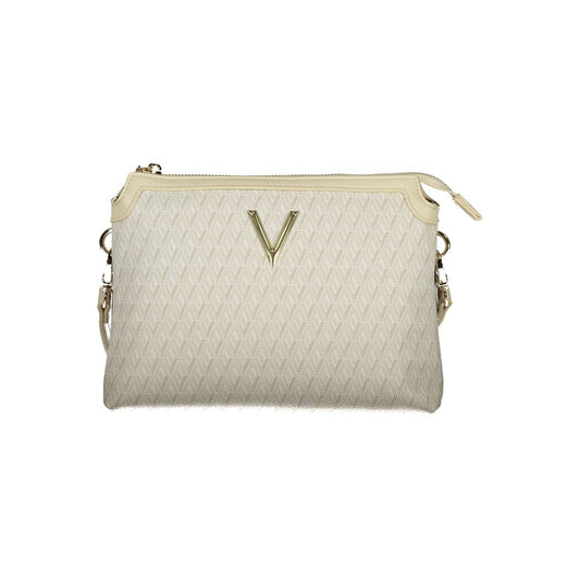 Beige Polyurethane Women's Bag with Adjustable Shoulder Strap