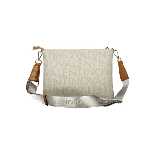 Beige Polyurethane Women's Bag with Zip Closure and Strap