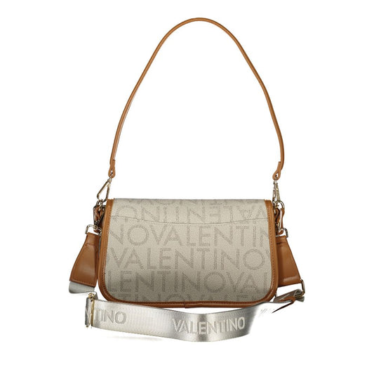 Beige Polyurethane Womens Bag