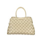 Beige Polyurethane Women's Bag with Handles and Adjustable Strap