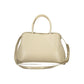 Beige Polyurethane Women's Bag with Handles and Adjustable Strap