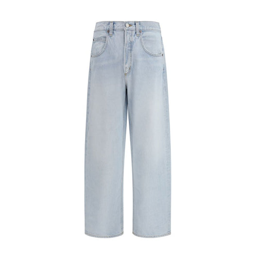 Blue Cotton Tapered Jeans