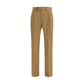 Brown Cotton Casual Pants