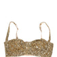 Gold Sequined Semi-Pad Underwire Bra Underwear