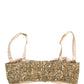 Gold Sequined Semi-Pad Underwire Bra Underwear