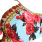 Multicolor Floral Print Halter Bikini Top Swimwear