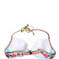 Multicolor Floral Print Halter Bikini Top Swimwear