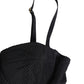 Black Nylon Padded Balconnet Brassiere Underwear