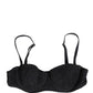 Black Nylon Padded Balconnet Brassiere Underwear